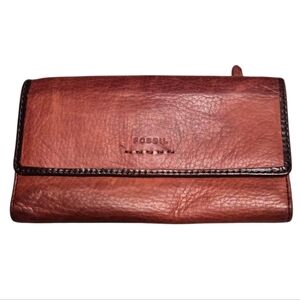 Fossil Brown Leather Clutch Wallet
